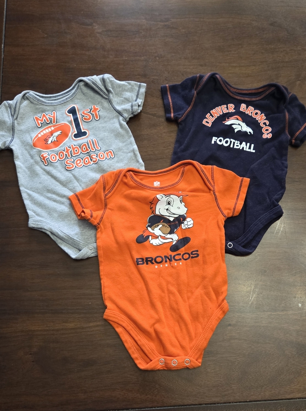 Denver Broncos Baby Onsie Bundle - 6-9m - Football Team - Nfl